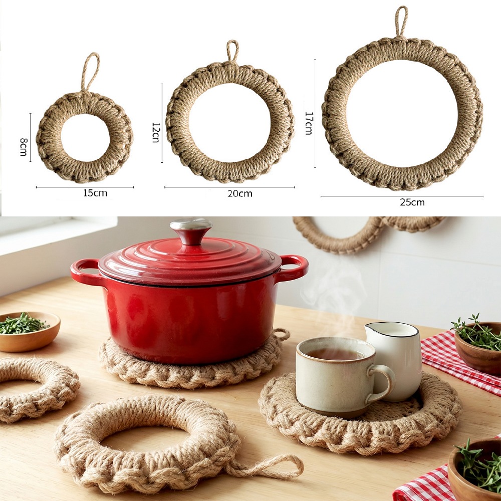 Cast Iron Skillet - 2 шт. Декоративные подставки из джута
