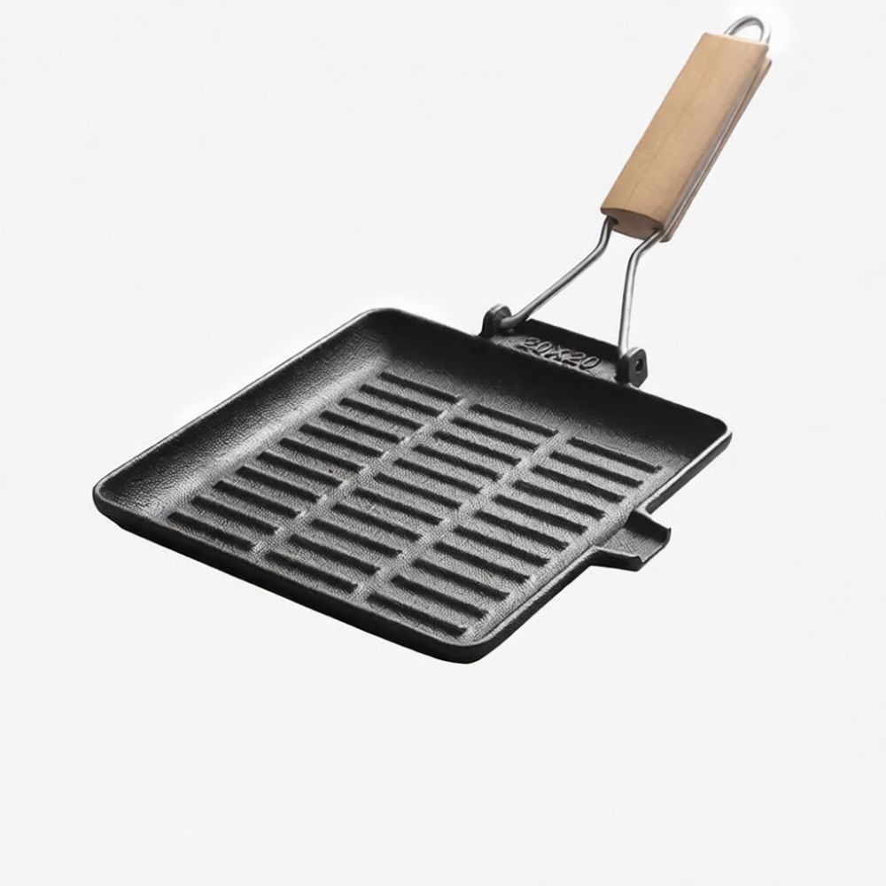 Cast Iron Skillet - Прочная чугунная сковорода-гриль для жарки стейков,