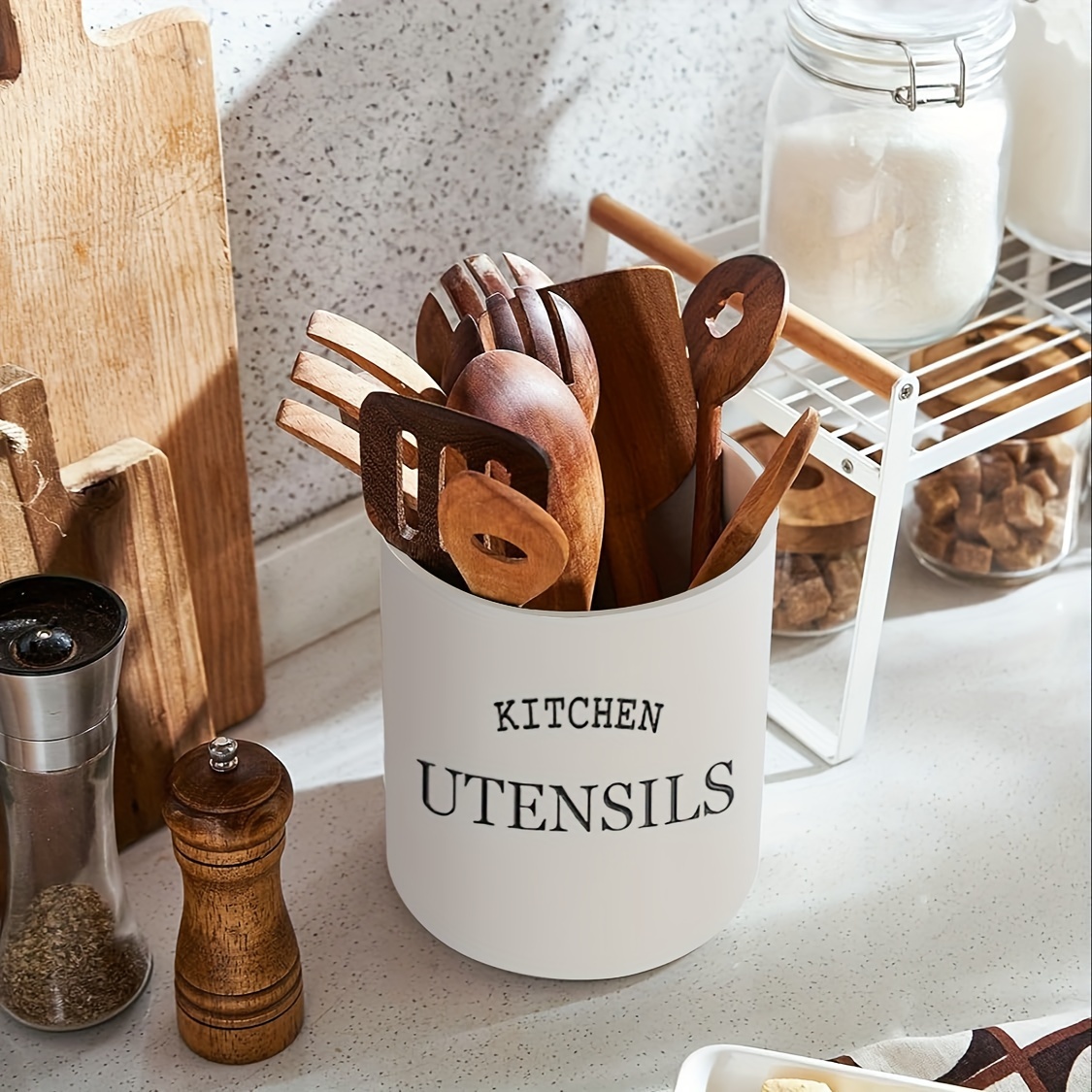 Черный деревянный держатель дл – обзор и цена Kitchen Utensil Holder