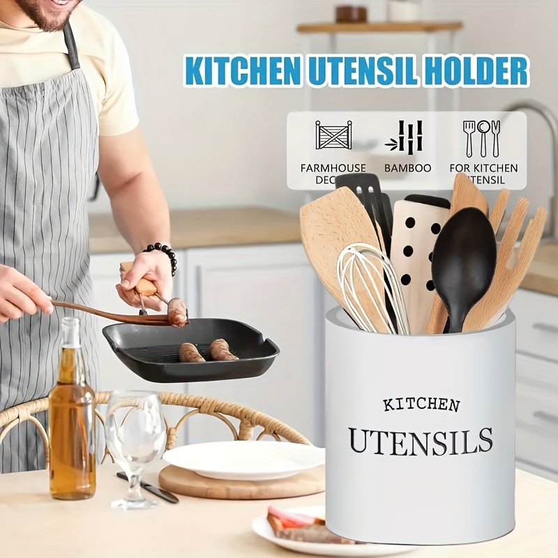 Черный деревянный держатель дл – обзор и цена Kitchen Utensil Holder
